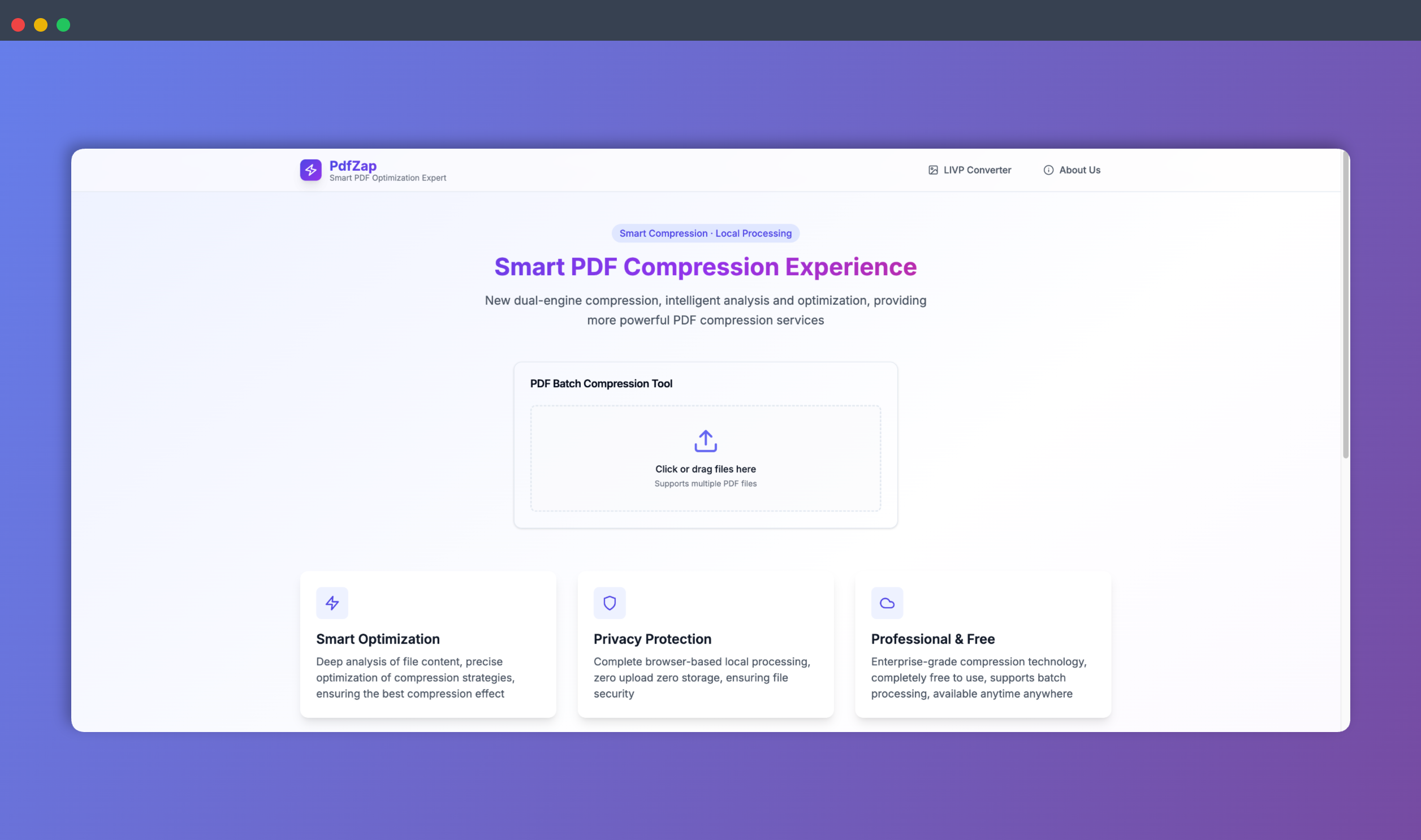 PdfZap - Free Batch PDF Compression Tool